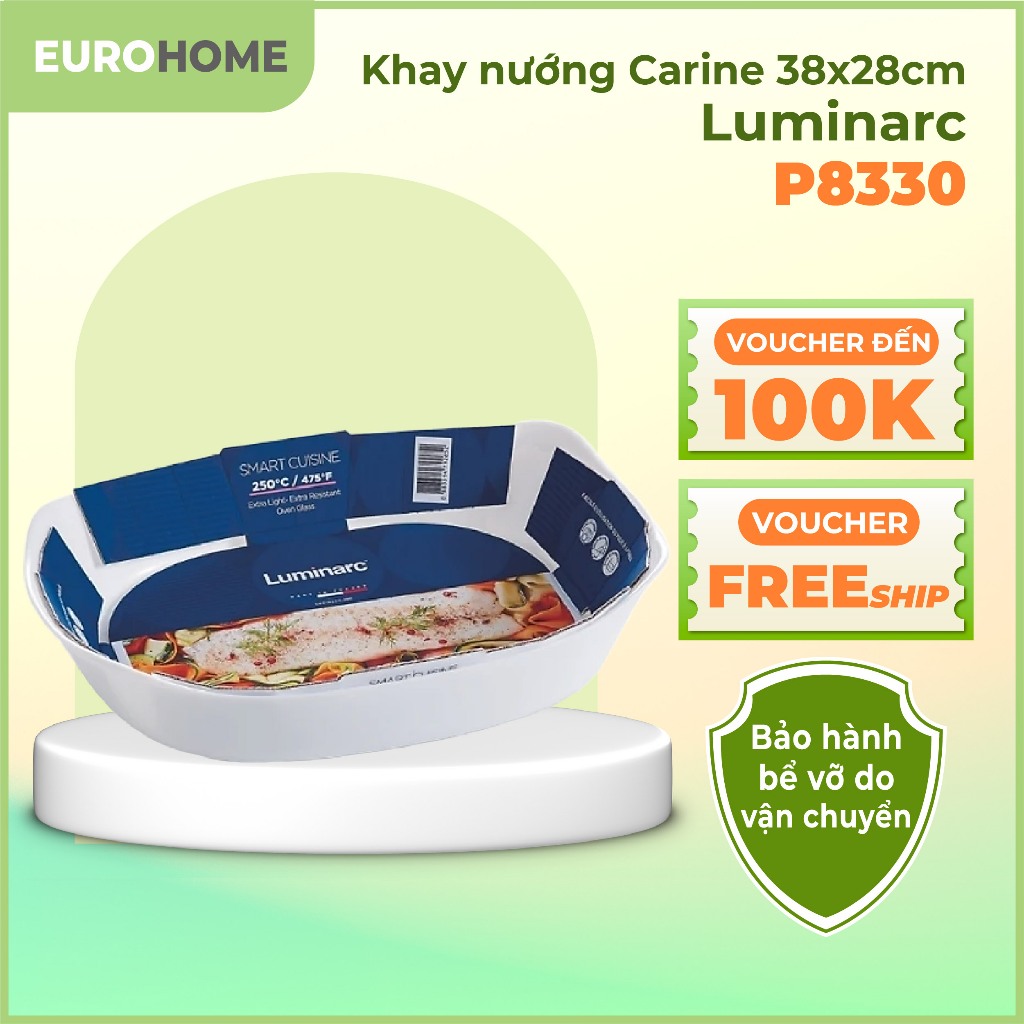 Khay nướng thủy tinh Luminarc Cuisine Carine 38x28 - P8330