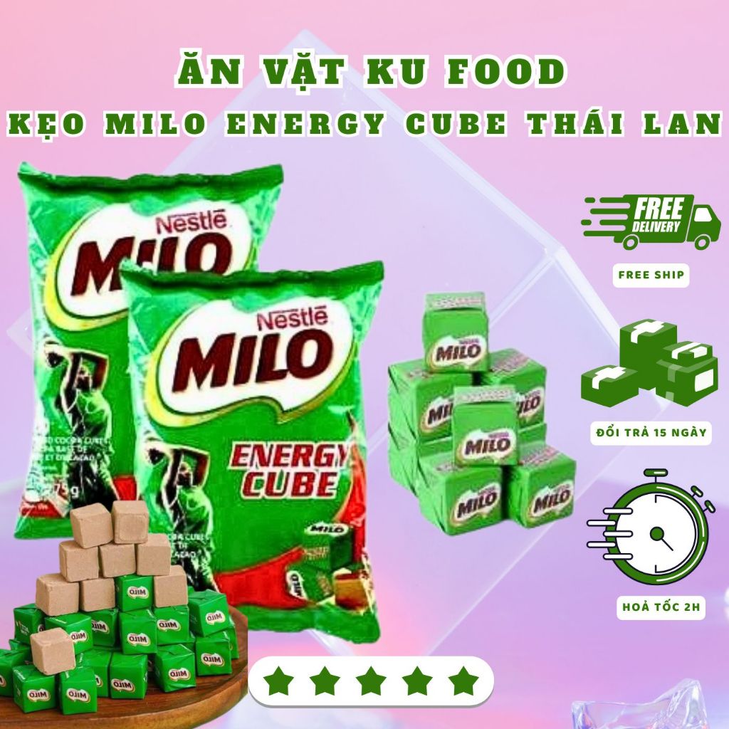 Kẹo Milo Cube Nestle Chính Hãng Thái Lan, Kẹo Viên Nén Milo Cube, Kẹo Milo Energy Cube Cacao Sữa