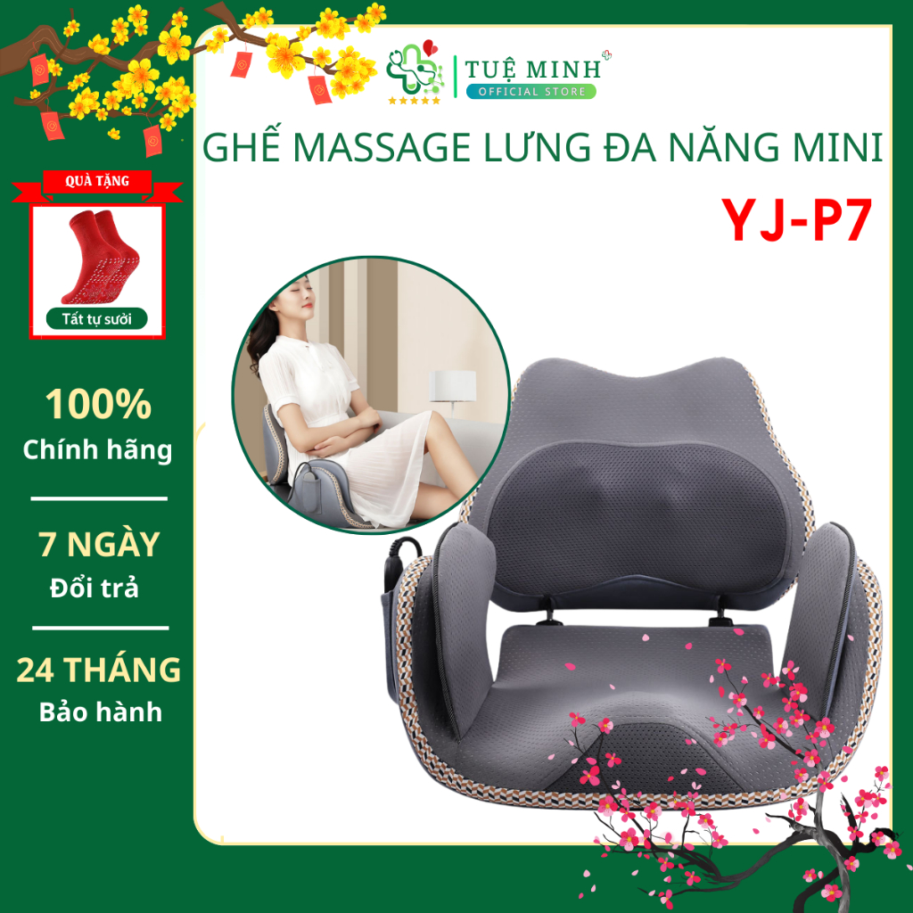 [BẢO HÀNH 24 THÁNG] Đệm ghế massage thư giãn lưng mông đùi MISUKO YJ-P7 - phù hợp cho dân văn phòng, lái xe đường dài