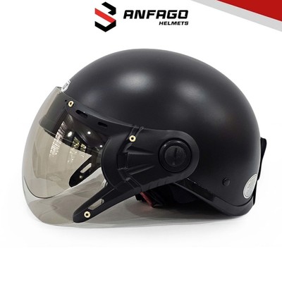 Mũ bảo hiểm nửa đầu có kính ANFAGO HELMETS Haly nhẹ, freesize 55–59cm an toàn