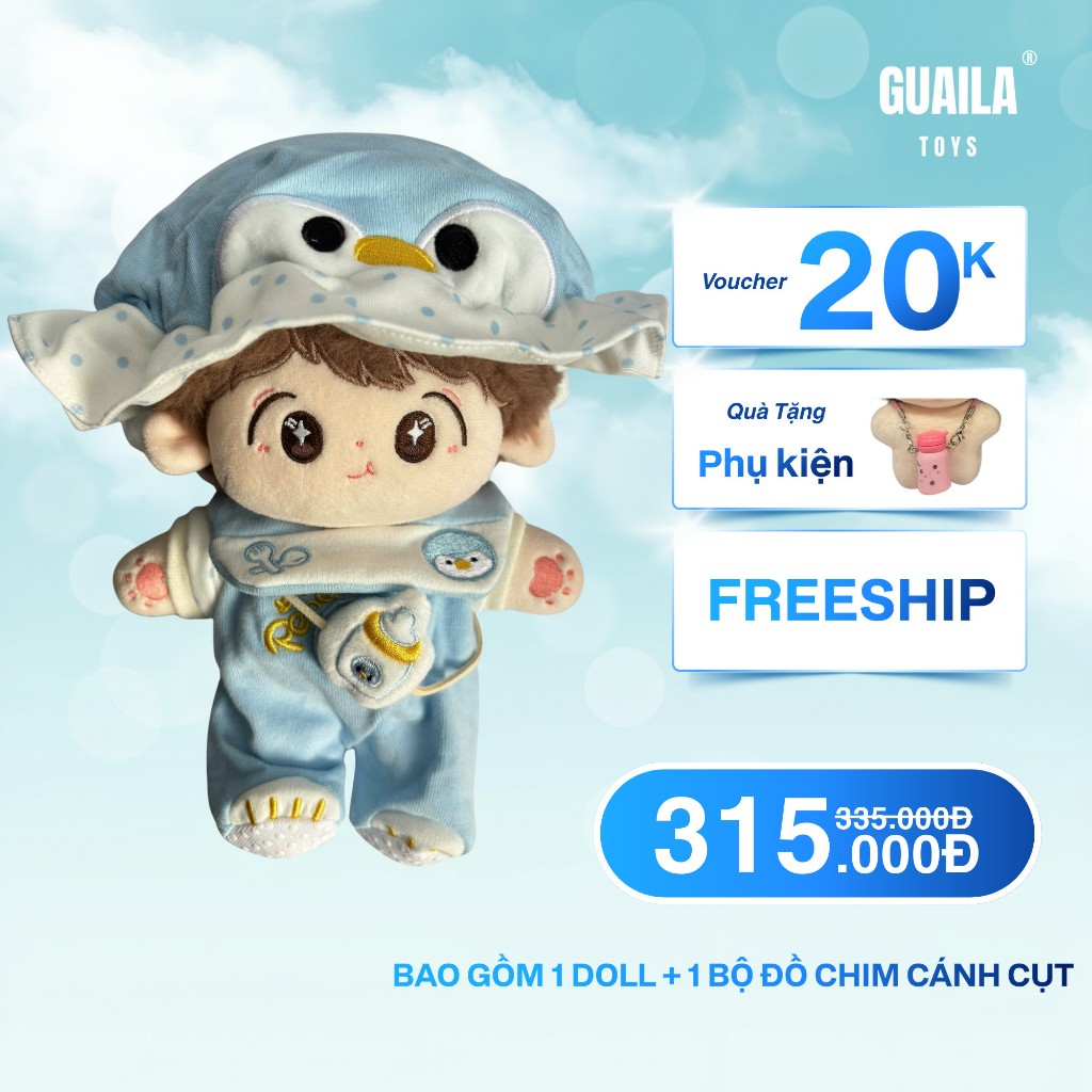 DOLL NAM VÀ OUTFIT SIÊU YÊU BAO GỒM 1 DOLL NAM 20CM VÀ 1 OUTFIT