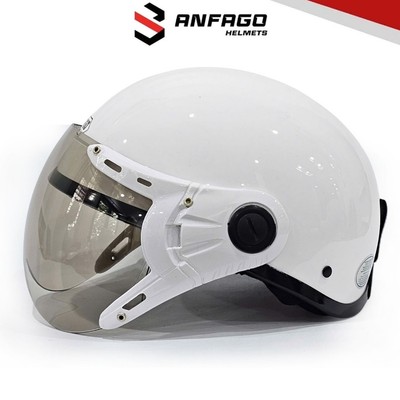 Mũ bảo hiểm nửa đầu ANFAGO HELMETS Haly kính trà chống UV, freesize vòng đầu 55-59 cm
