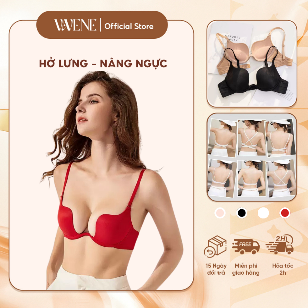 [Tặng dây nối mặc tạo kiểu] Áo lót nữ AL403, siêu nâng ngực khoét sâu mặc trễ ngực hở vai, hở lưng gợi cảm