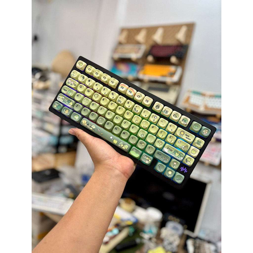 Bàn phím cơ không dây pmo wave 75 | Wave75 | Rainy75 nhôm cnc , led rgb , hotswap, keycap pbt double