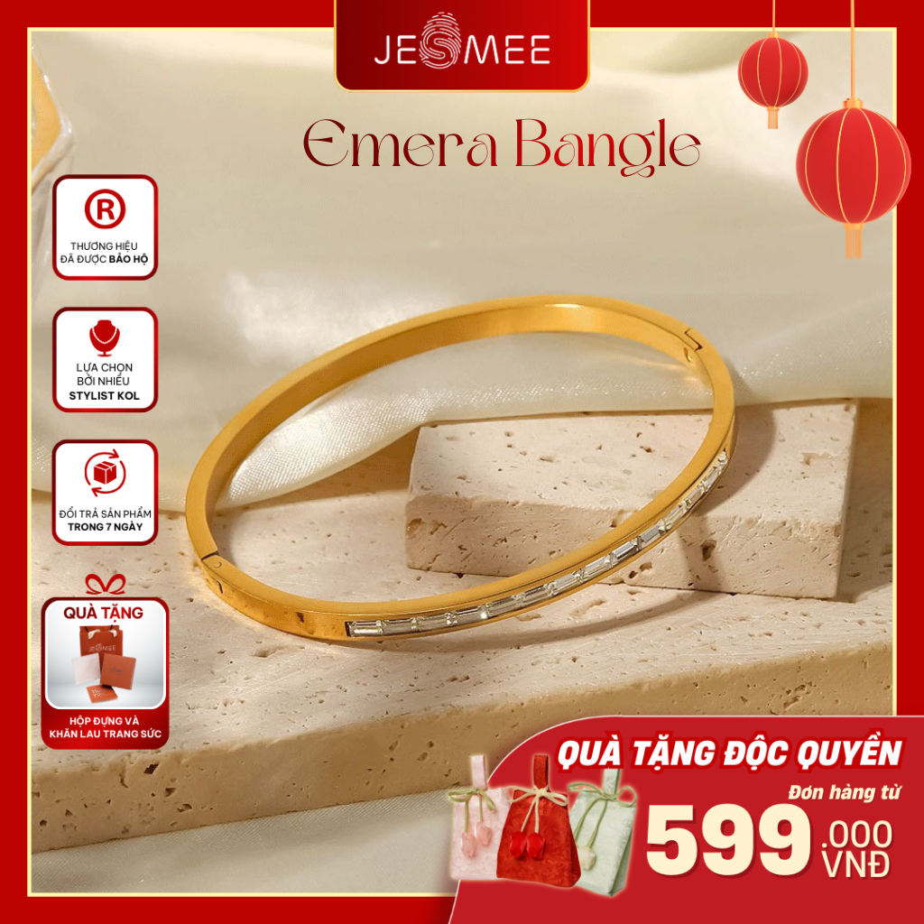 Vòng tay Emera Bangle Nạm đá JESMEE - H5520