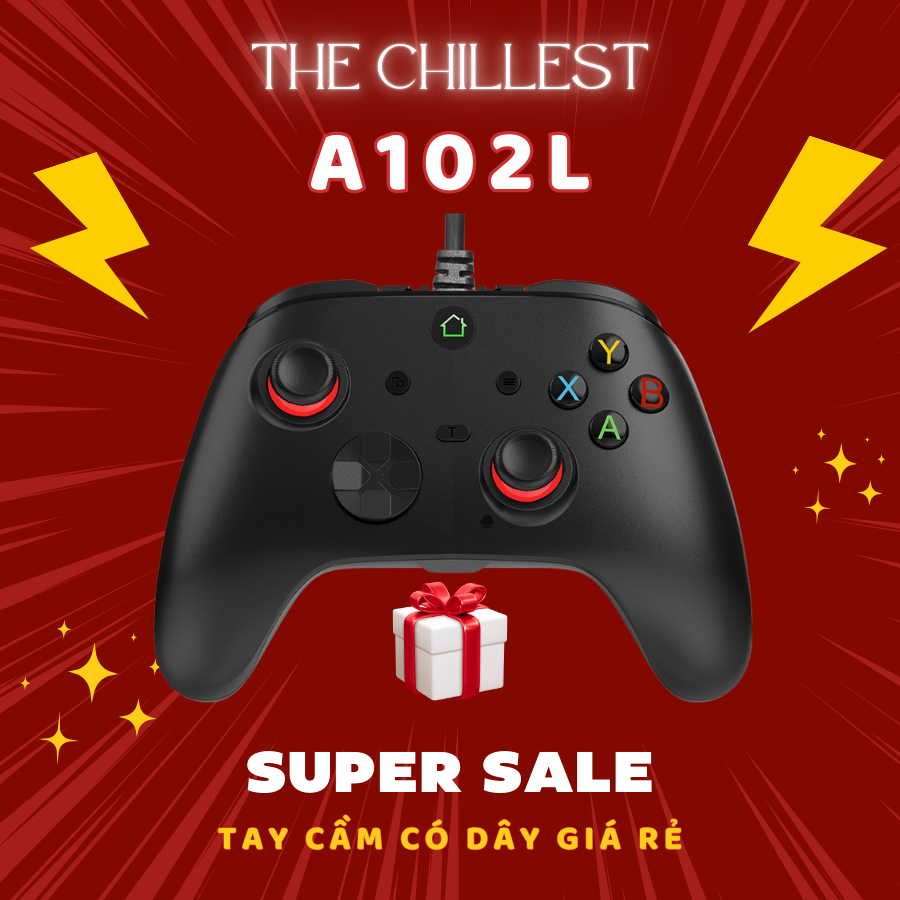 Tay cầm chơi game A102L HALL EFFECT PHIÊN BẢN 2025 , Kết nối có dây, Marco hành trình, không cần tải