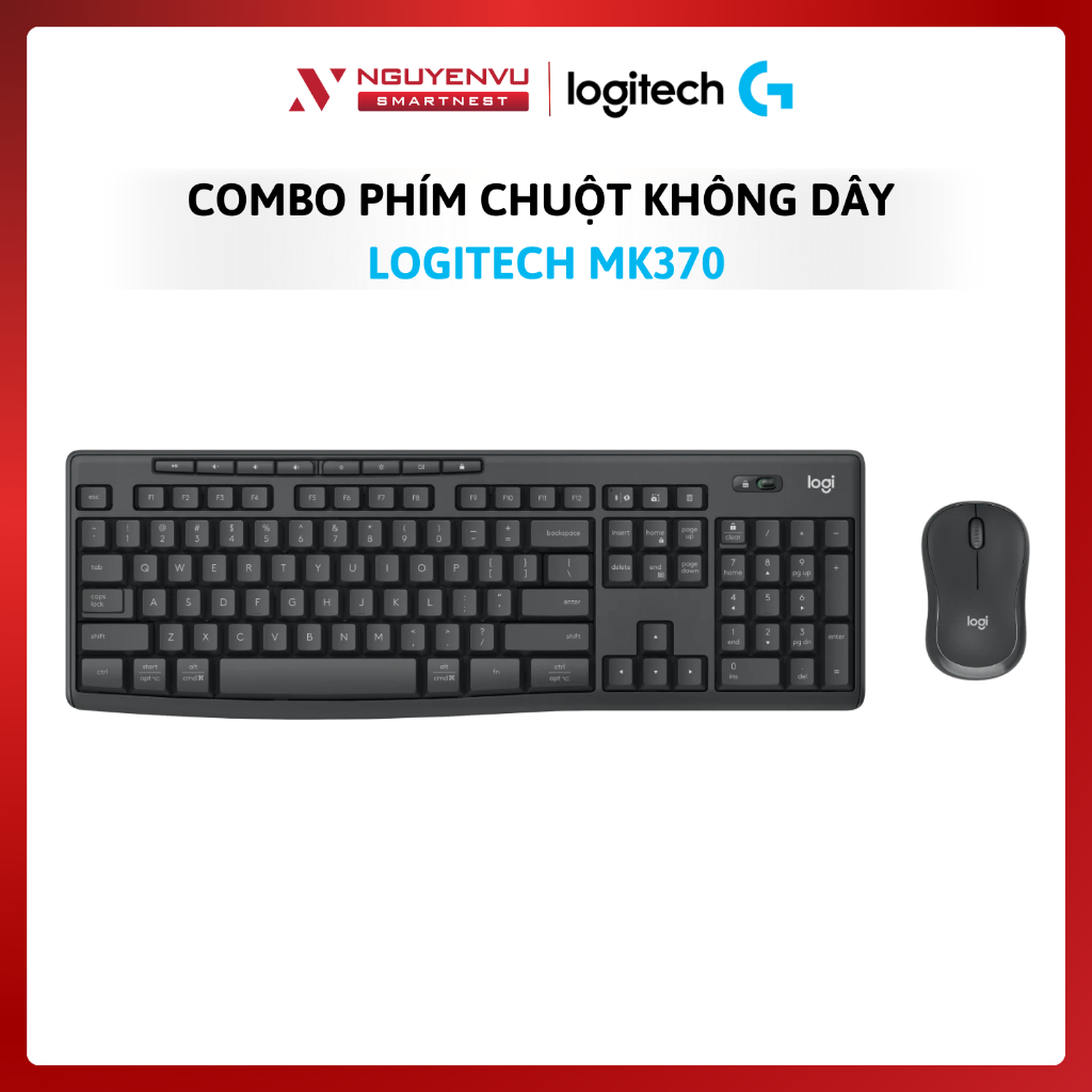 Combo phím chuột không dây Logitech Mk370 for Business | Hàng chính hãng - Bảo hành 24 tháng