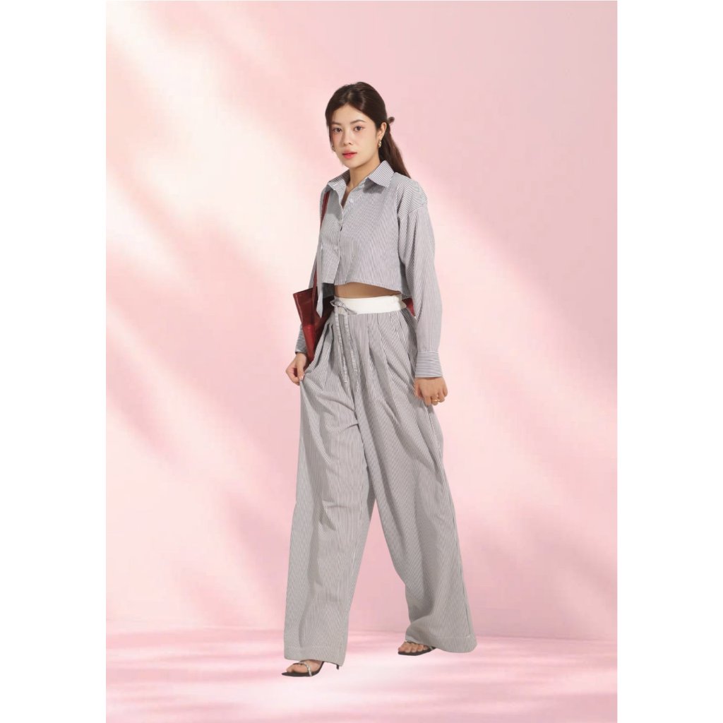 MGRACE - ALLY SHIRT Áo Sơ Mi Nữ Chất Liệu Kate Cao Cấp, Phong Cách Croptop Hàn Quốc,Thanh Lịch