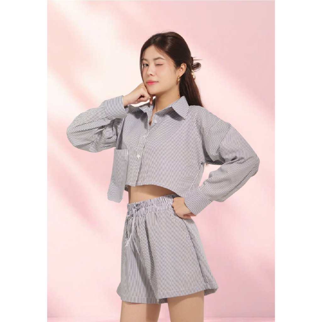 MGRACE – ALLY SET Chất Liệu Kate Cao Cấp, Dáng Ngắn, Phong Cách Hàn Quốc, Năng Động