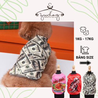 Áo thun cho chó mèo mẫu STING, Đô La, MÌ HẢO HẢO chất mát ít bám lông thoáng mát, áo chó mèo Yudog