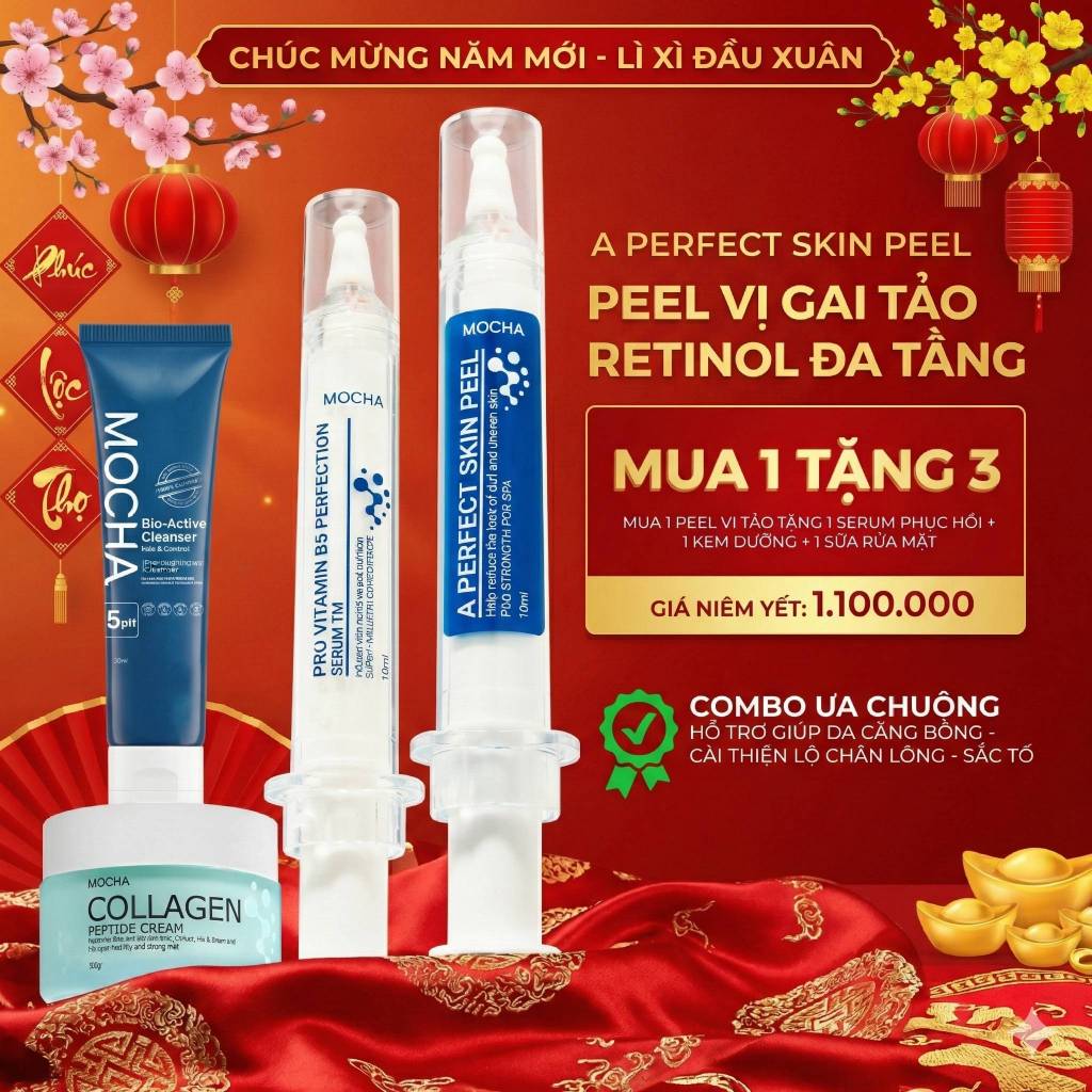 [Chính hãng] Retinol Mix Peel Mocha Peel da siêu vi tảo Cải thiện Nám, Skincare tại nhà mua 1 được 4
