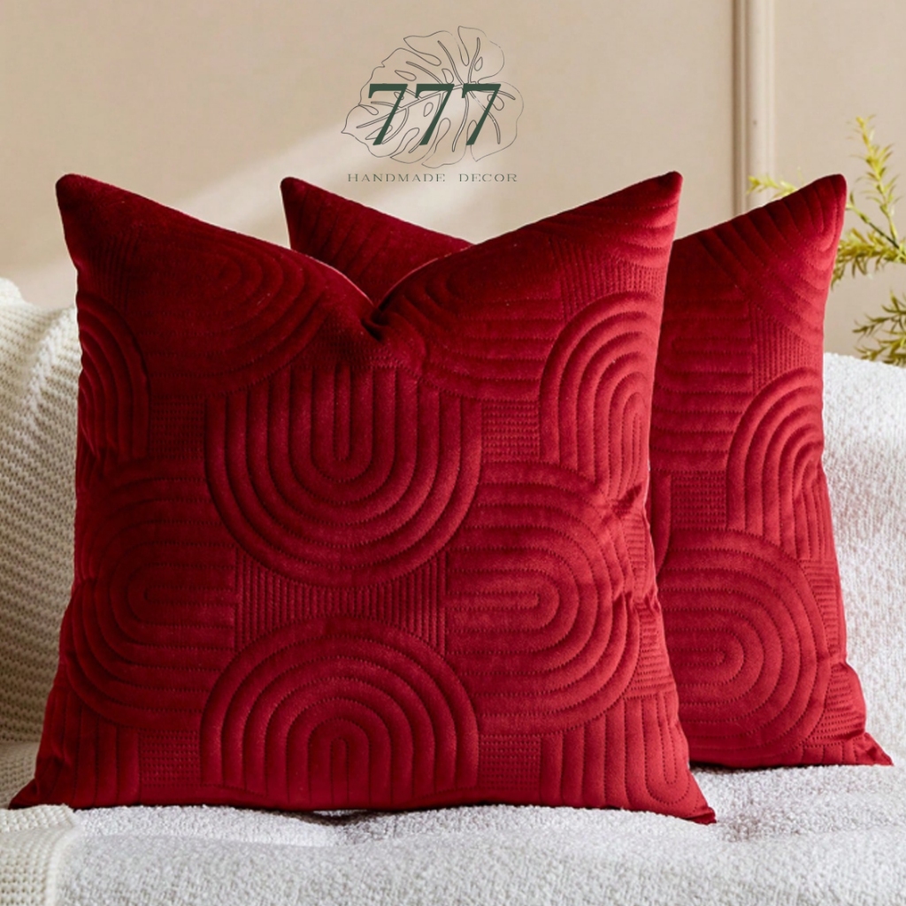 Vỏ Gối Trang Trí Sofa Đỏ Đô 45x45-Vỏ Gối Tựa Lưng-777072