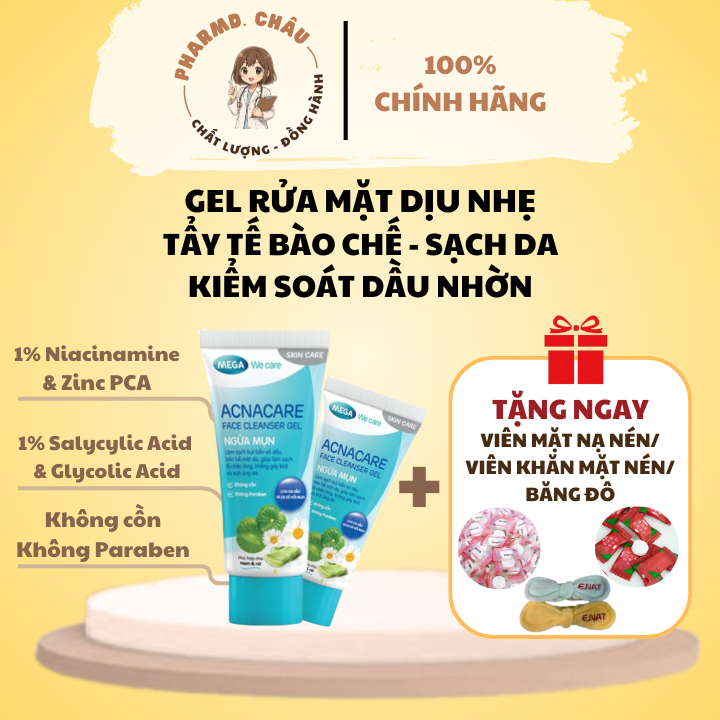 Gel rửa mặt cho da dầu và da dễ nổi mụn Acnacare Face Cleanser Gel dịu nhẹ sạch nhờn tẩy tế bào chết