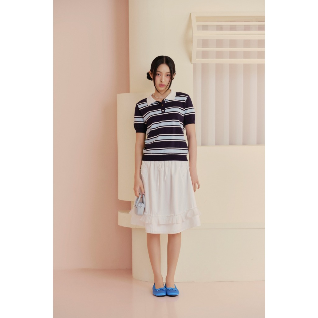 Áo len cổ polo nút cài kiểu dễ thương trẻ trung Knit Polo Sweetheart Buttoned phù hợp mọi dịp OLV | BigBuy360 - bigbuy360.vn