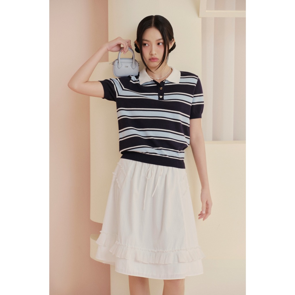 Áo len cổ polo nút cài kiểu dễ thương trẻ trung Knit Polo Sweetheart Buttoned phù hợp mọi dịp OLV | BigBuy360 - bigbuy360.vn