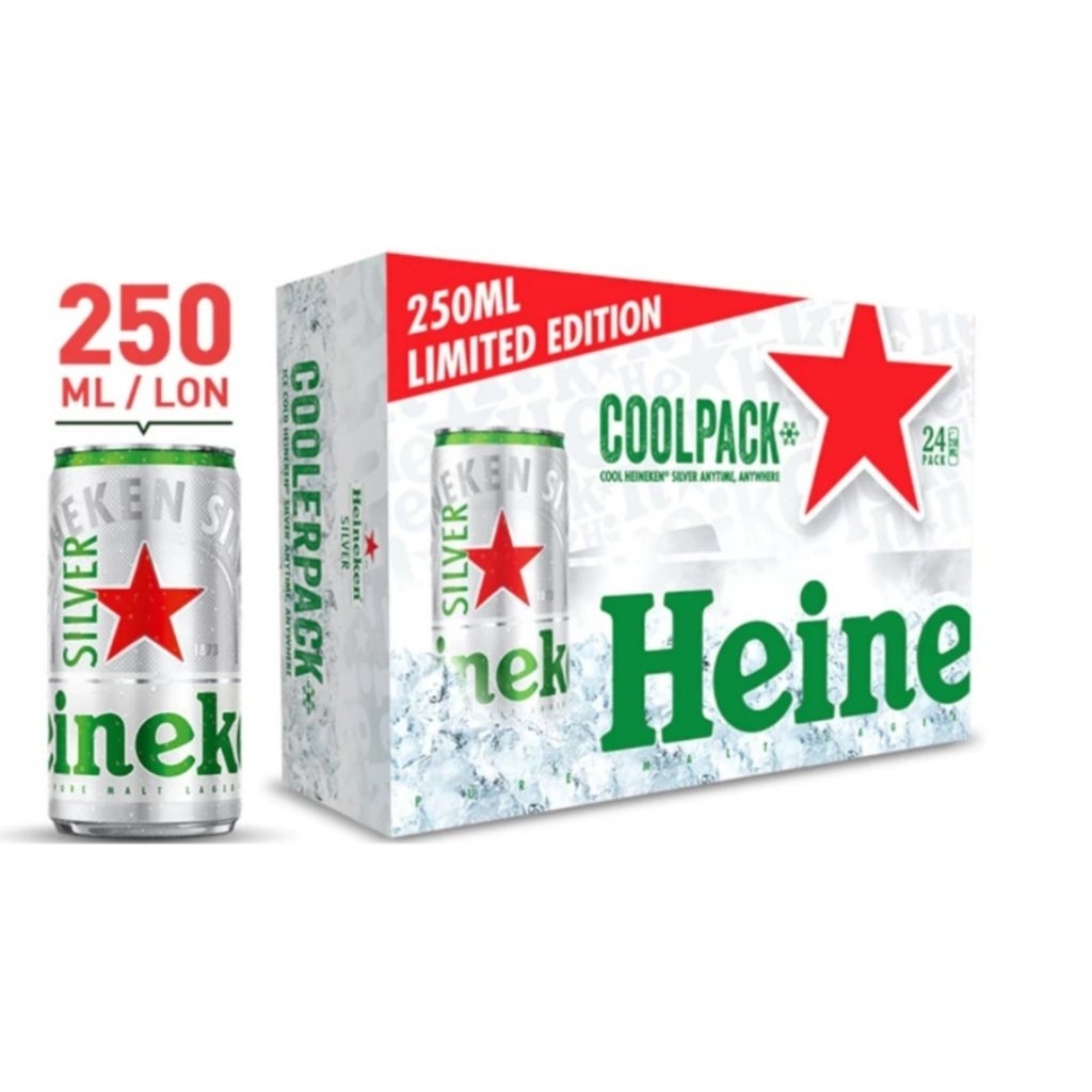 Thùng 24 lon bia Heineken bạc 250ml