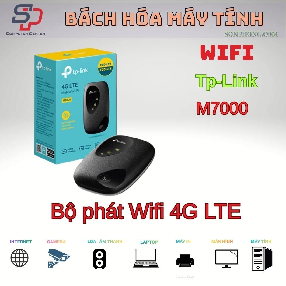 Bộ phát Wifi di động TP-Link M7000 4G LTE 150Mbps
