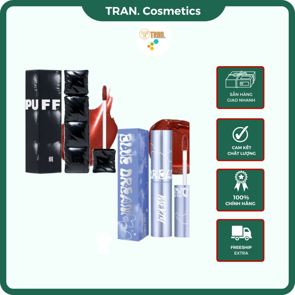 Son Kem Lì Merzy, Son Kem Merzy V6 Son Kem Lì Với Độ Bền Màu Cao, Cho Đôi Môi Mịn Mướt - TRAN Cosmet