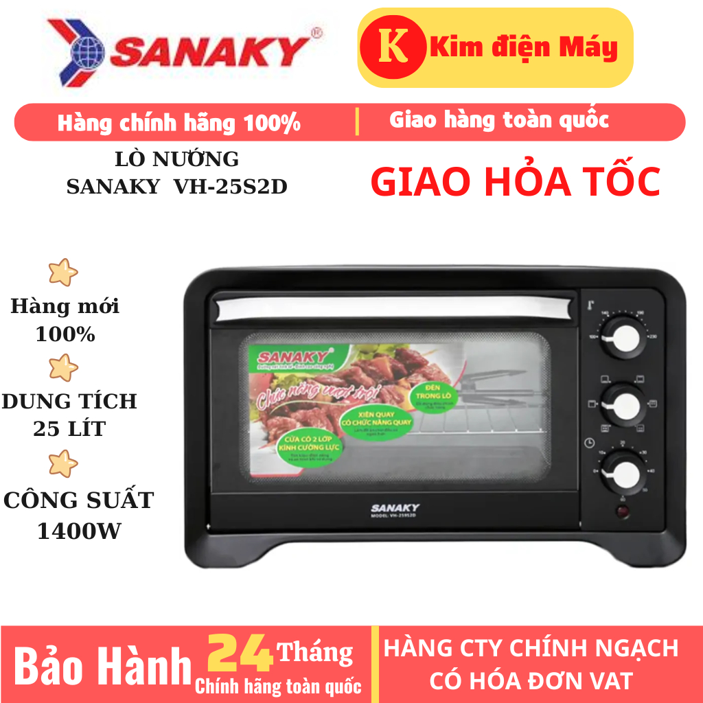 Lò nướng Sanaky VH-259S2D nướng đa năng đối lưu hàng chính hãng bảo hành 24 tháng