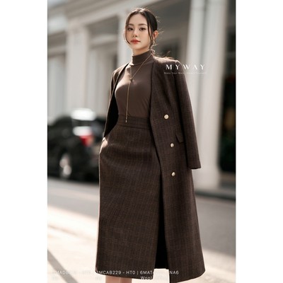 Set Áo Khoác Dạ MăngTo Nữ Chân Váy Bút Chì MY WAY Công Sở Sang Trọng 3MADB218 - HT0 #3MCAB229 - HT0