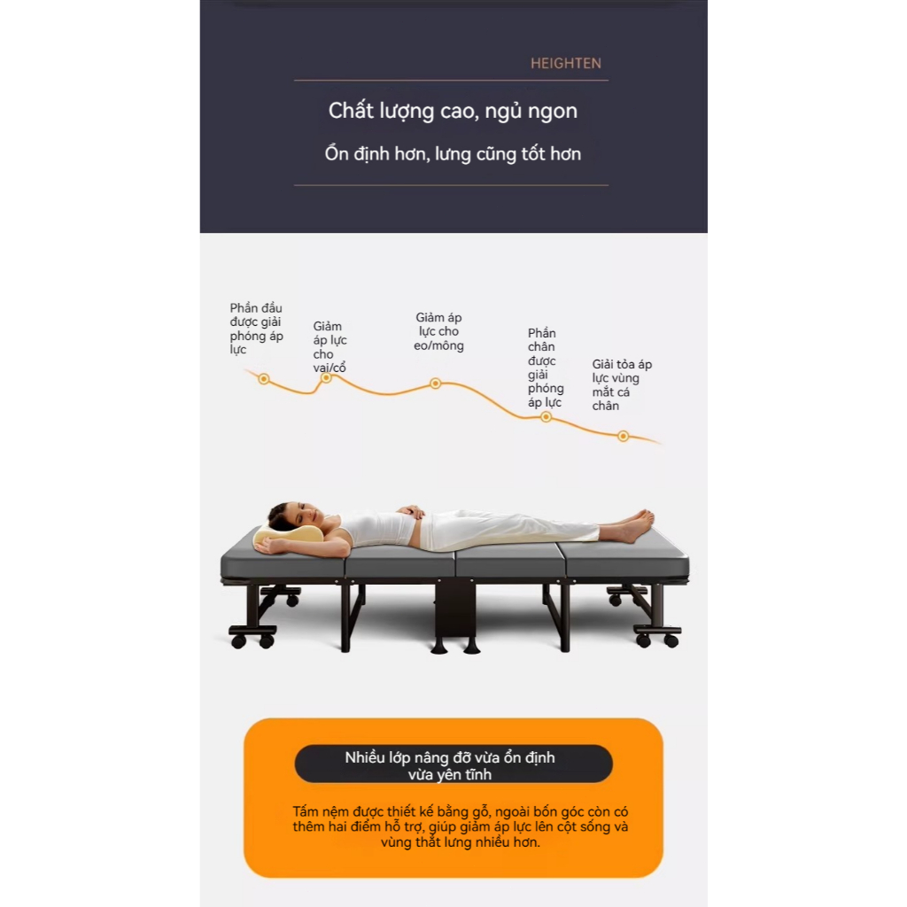 ALVIN Giường gấp gọn Có thể gập lại và tiết kiệm không gian rất lý tưởng cho giờ nghỉ trưa tại văn phòng | BigBuy360 - bigbuy360.vn