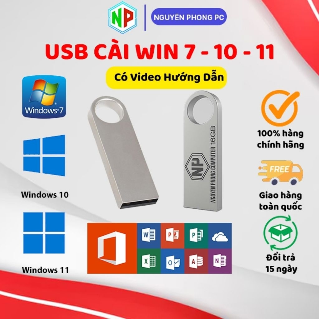 USB Cài Win, USB Cài đặt hệ điều hành, Cứu hộ PC -Laptop, Cài Win 7 10 11 - Máy tính bàn laptop