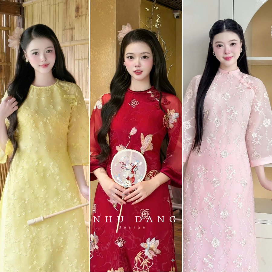 [TẾT 2026] Set Áo Dài Trường Tiền Nữ Cách Tân Nhiều Màu NHƯ ĐẶNG DESIGN Cao Cấp Sang Trọng Nhẹ Nhàng
