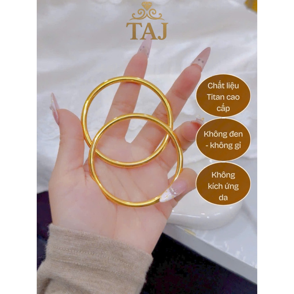 Vòng tròn Titan trơn vàng không khóa bản 3-4 li ni 48-60