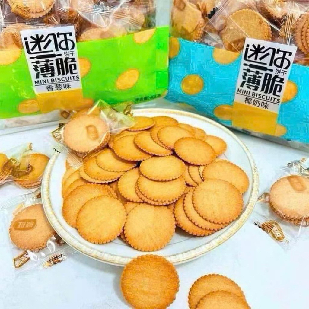 Bánh Quy Đồng Tiền Mini Shunwang 408g – Bánh Quy Mặn Giòn Tan, Bánh Quy Nội Địa Trung Giòn Ngon