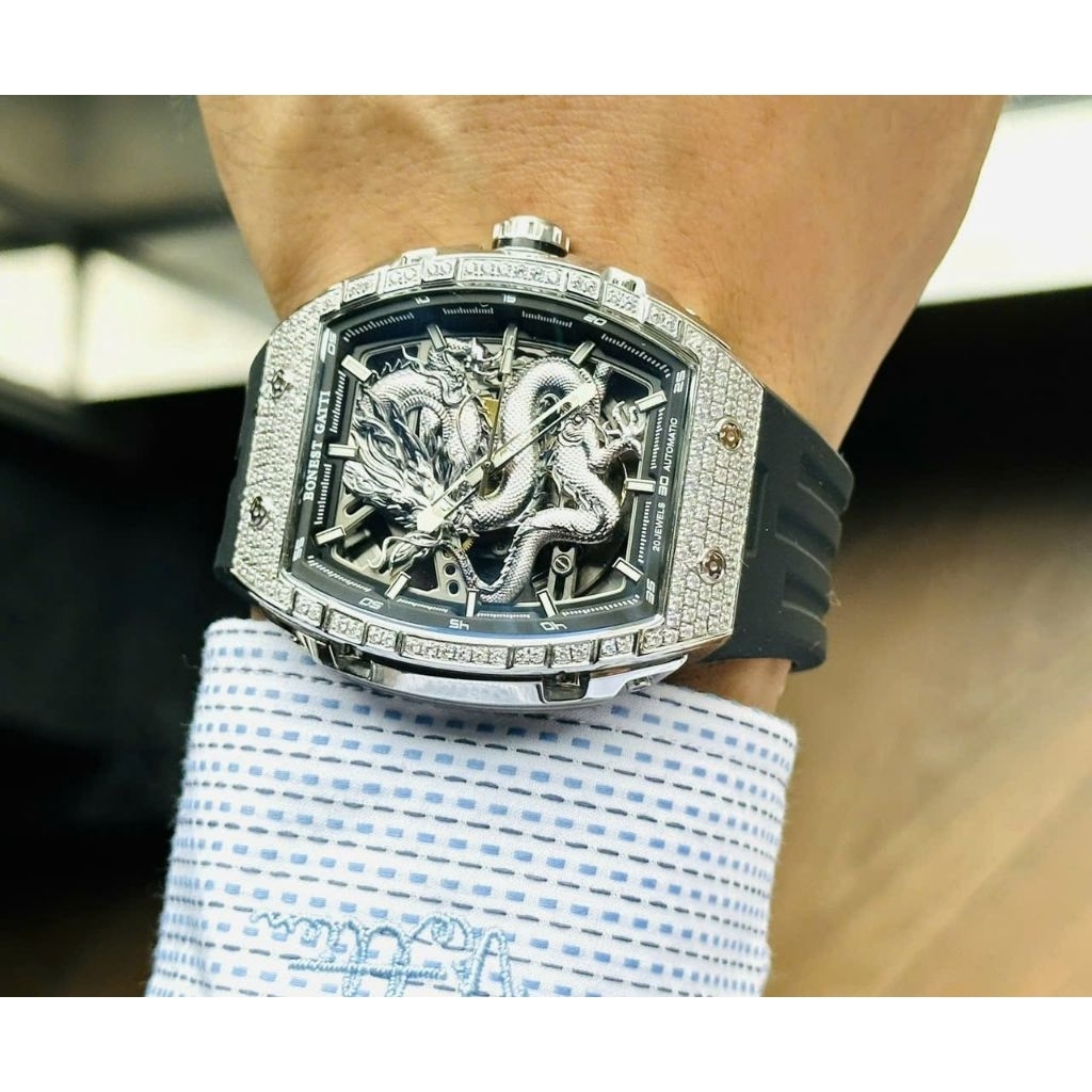 [Chính Hãng 100%] Đồng Hồ Nam Bonest Gatti BG5605 (5605) Máy Cơ Automatic Kính Sapphiare Mặt Siz 45m