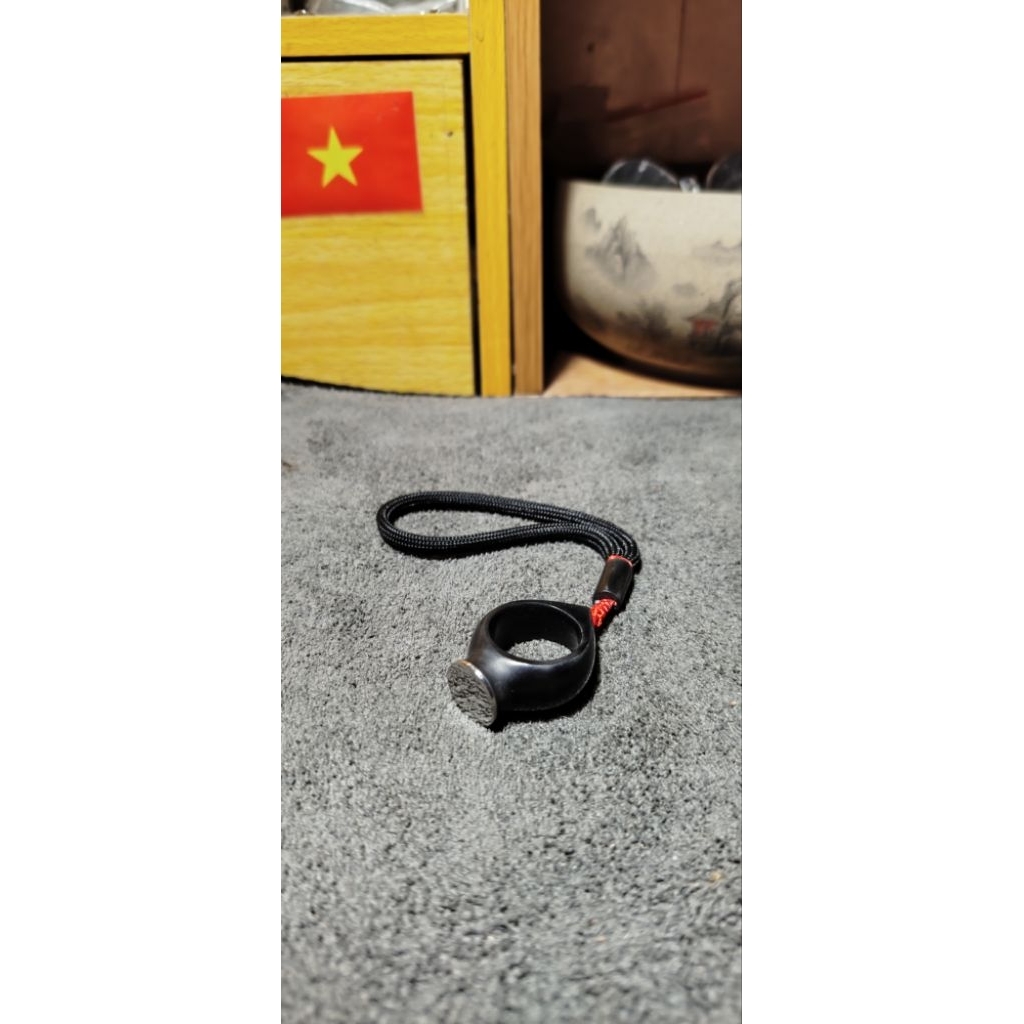 Nhẫn Ná sừng trâu -size 19( đầu tròn inox)