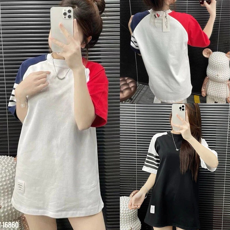 Áo Thun Tay Lỡ Mix Tay 2 Màu