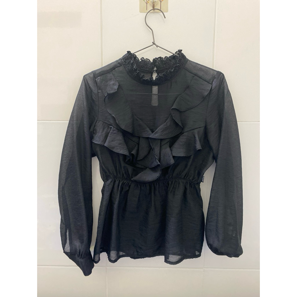 [PASS] áo voan ren RUZA đen