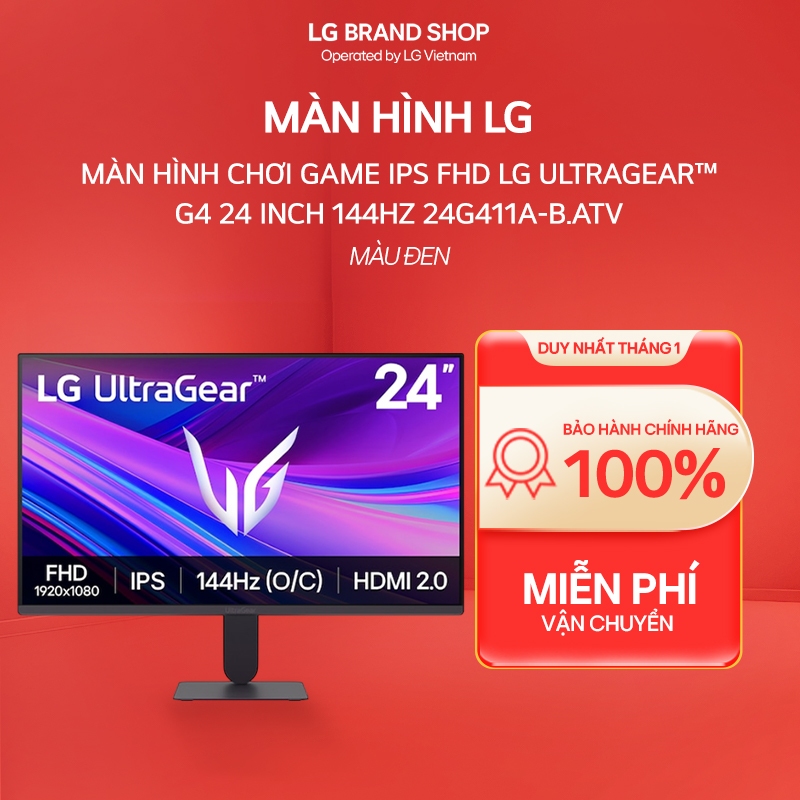 24G411A-B.ATV - Màn hình chơi game IPS FHD LG UltraGear™ G4 24 inch 144Hz (ép xung)