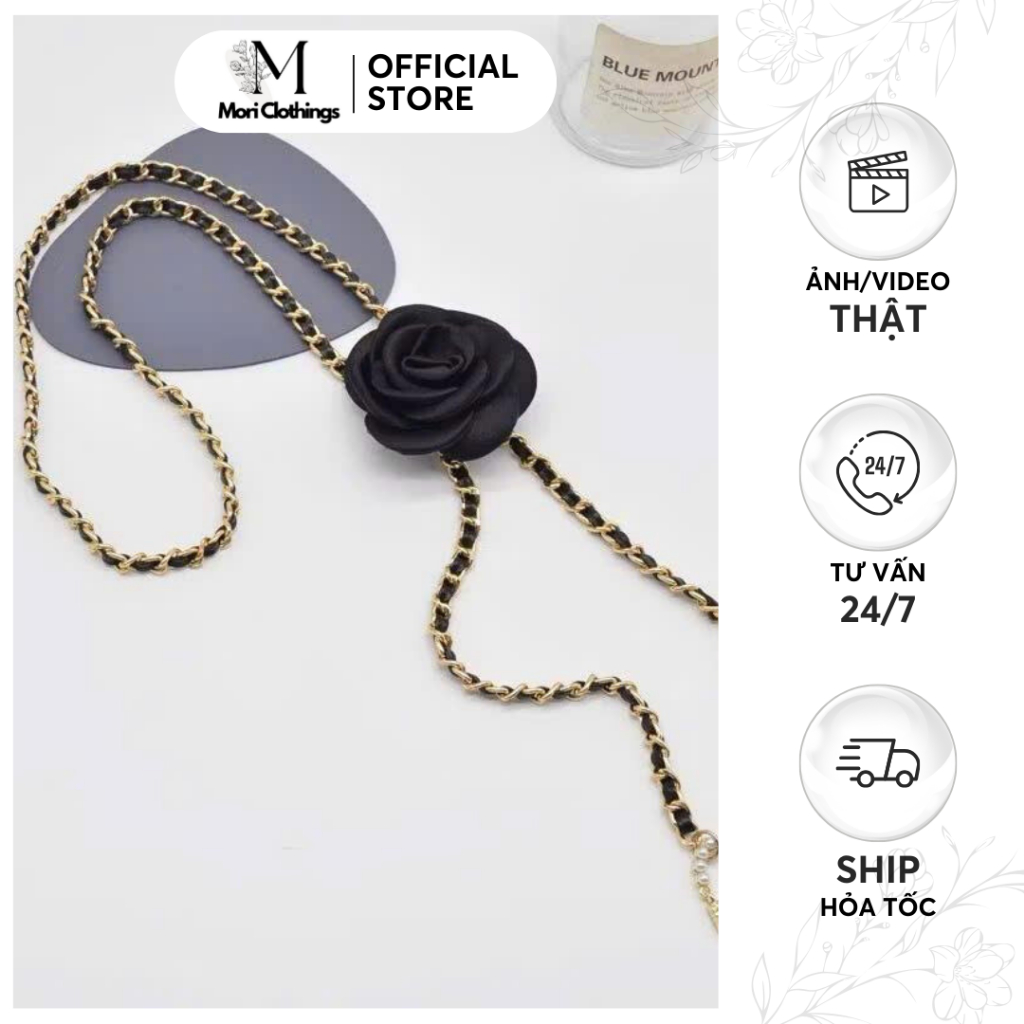Dây Lưng Xích Phối Hoa Nổi Sang Trọng Thanh Lịch Phụ Kiện Thời Trang Nữ | MORI CLOTHINGS
