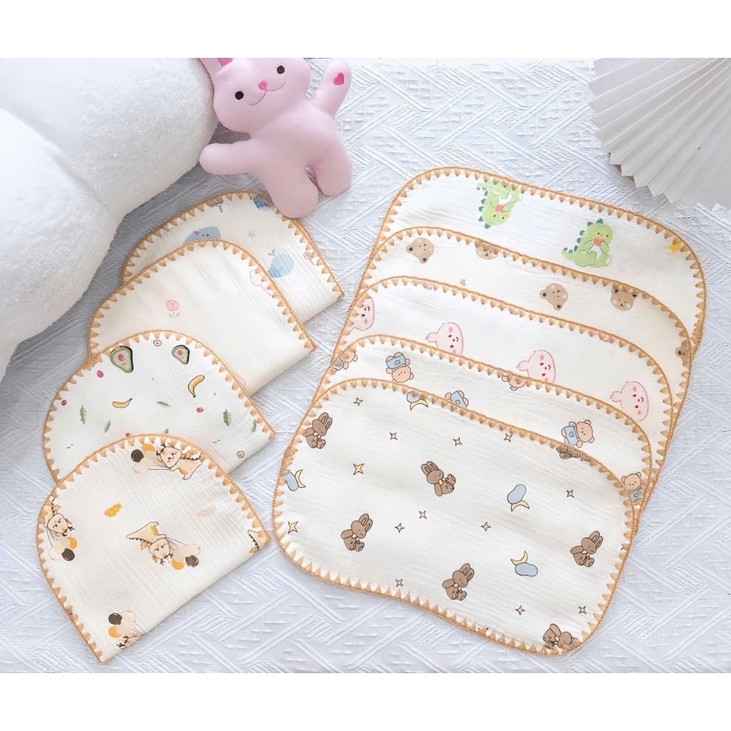 Combo 2 Chiếc Gối Xô Sơ Sinh - Gối Xô 10 Lớp Muslin Phong Cách Hàn Quốc Cho Bé Sơ Sinh Siêu Mềm, Mịn, Thấm Hút Mồ Hôi