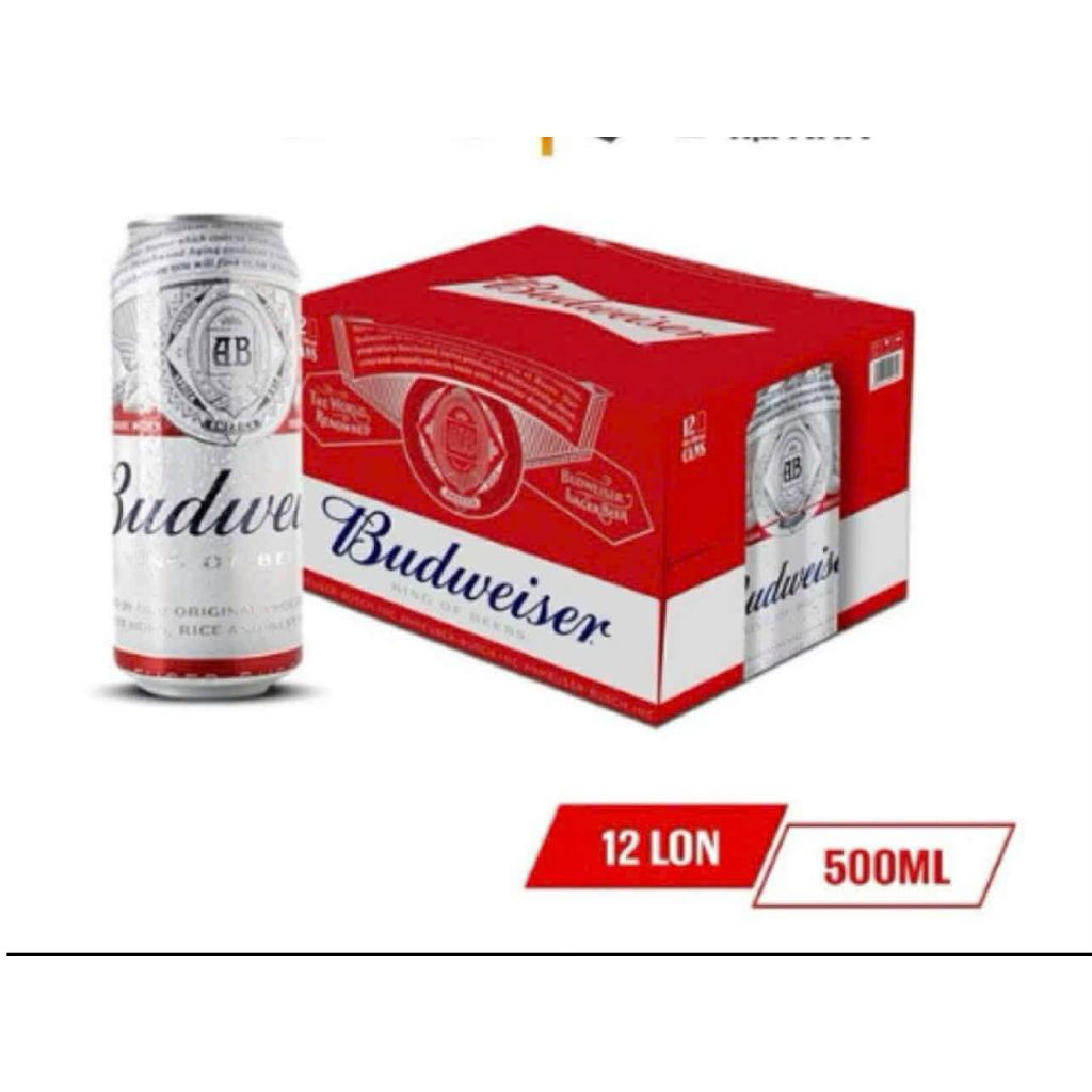 Thùng 12 lon bia Budweiser 500ml