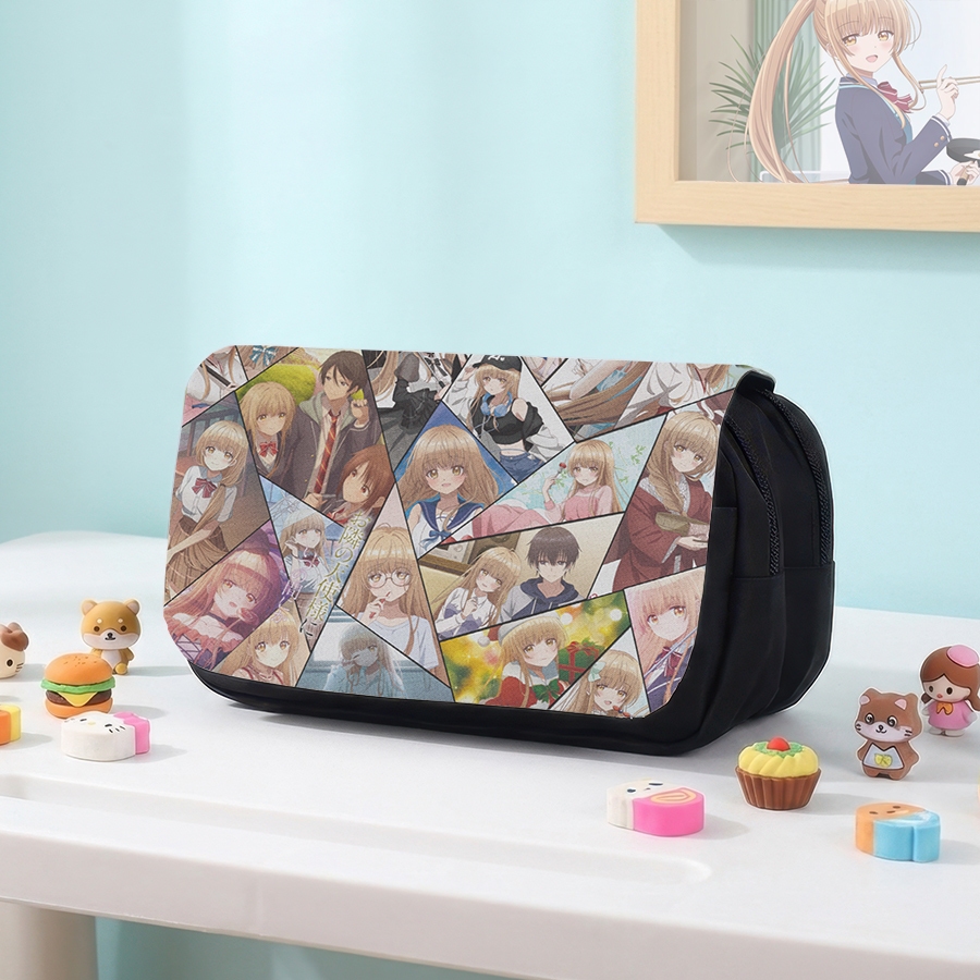Hộp Bút Otonari no Tenshi sama - Thiên Sứ Nhà Bên, Túi Đựng Bút Bằng Vải Hai Lớp Đa Năng Độc Đáo