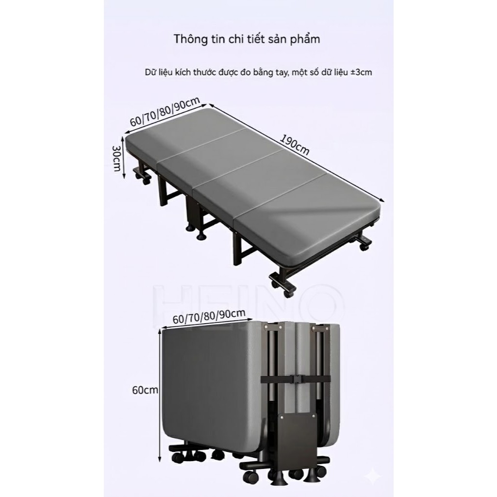 HEINO Giường Gấp Thông Minh Cho Công Nhân Điều Chỉnh Đầu 5 Nấc Di Chuyển Dễ Dàng Giá Chỉ Dưới 900K | BigBuy360 - bigbuy360.vn