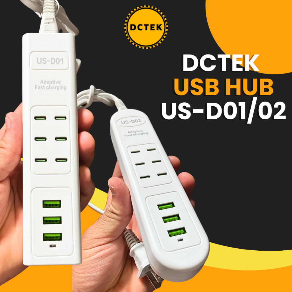 DCTEK HUB USB D01 D02 nhiều cổng sạc usb và typec phù hợp với gia đình và văn phòng bảo hành 01 năm