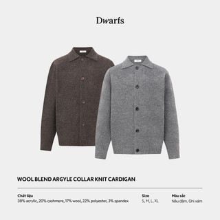 Áo khoác cardigan nam Wool Blend Argyle Collar Knit Cardigan