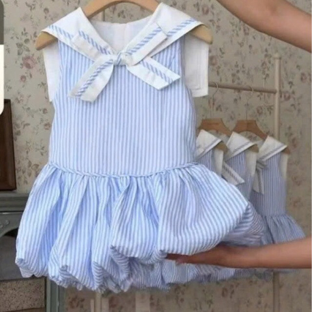 B48- Váy Tùng Phồng Cổ Nơ Thủy Thủ