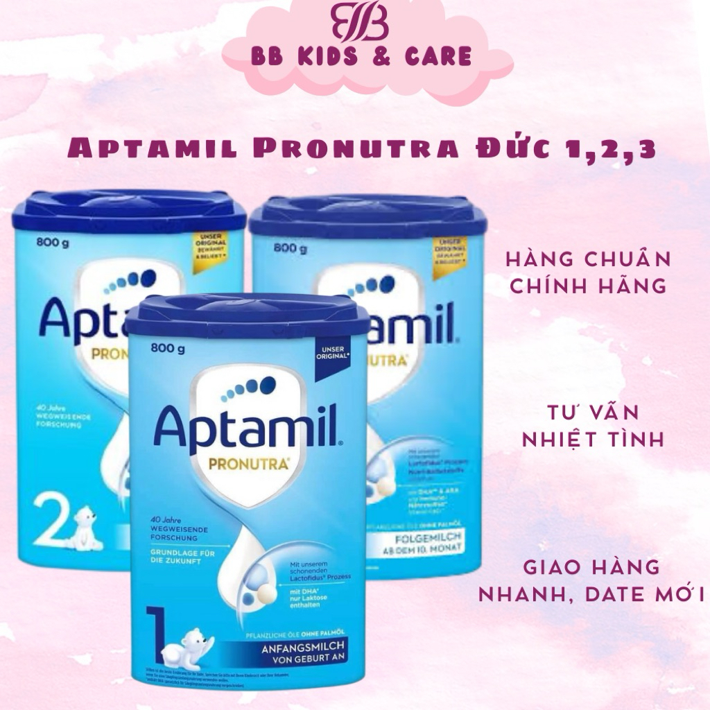 [Date 08/2026] Sữa Aptamil nội địa Đức Pronutra Hộp Giấy 800g Số 1,2,3