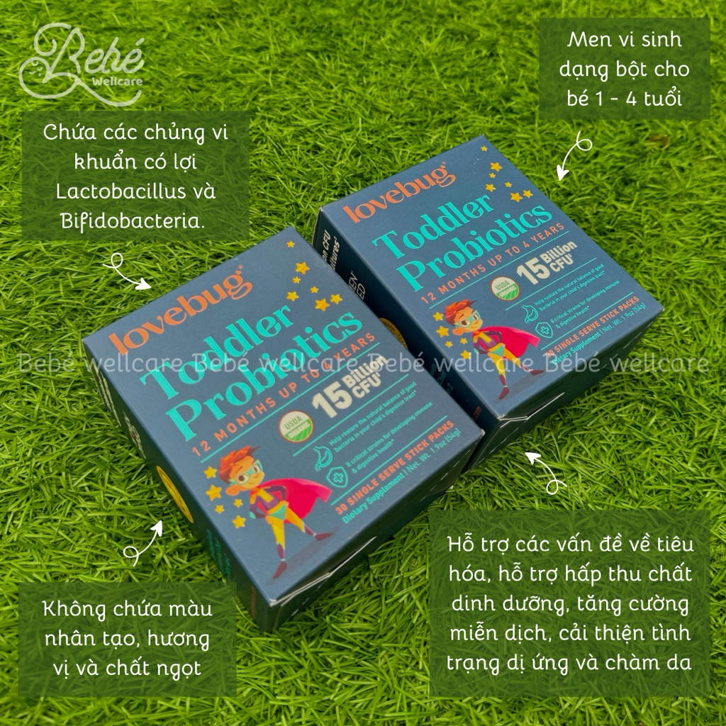 Men vi sinh Lovebug toddler 1-4 tuổi