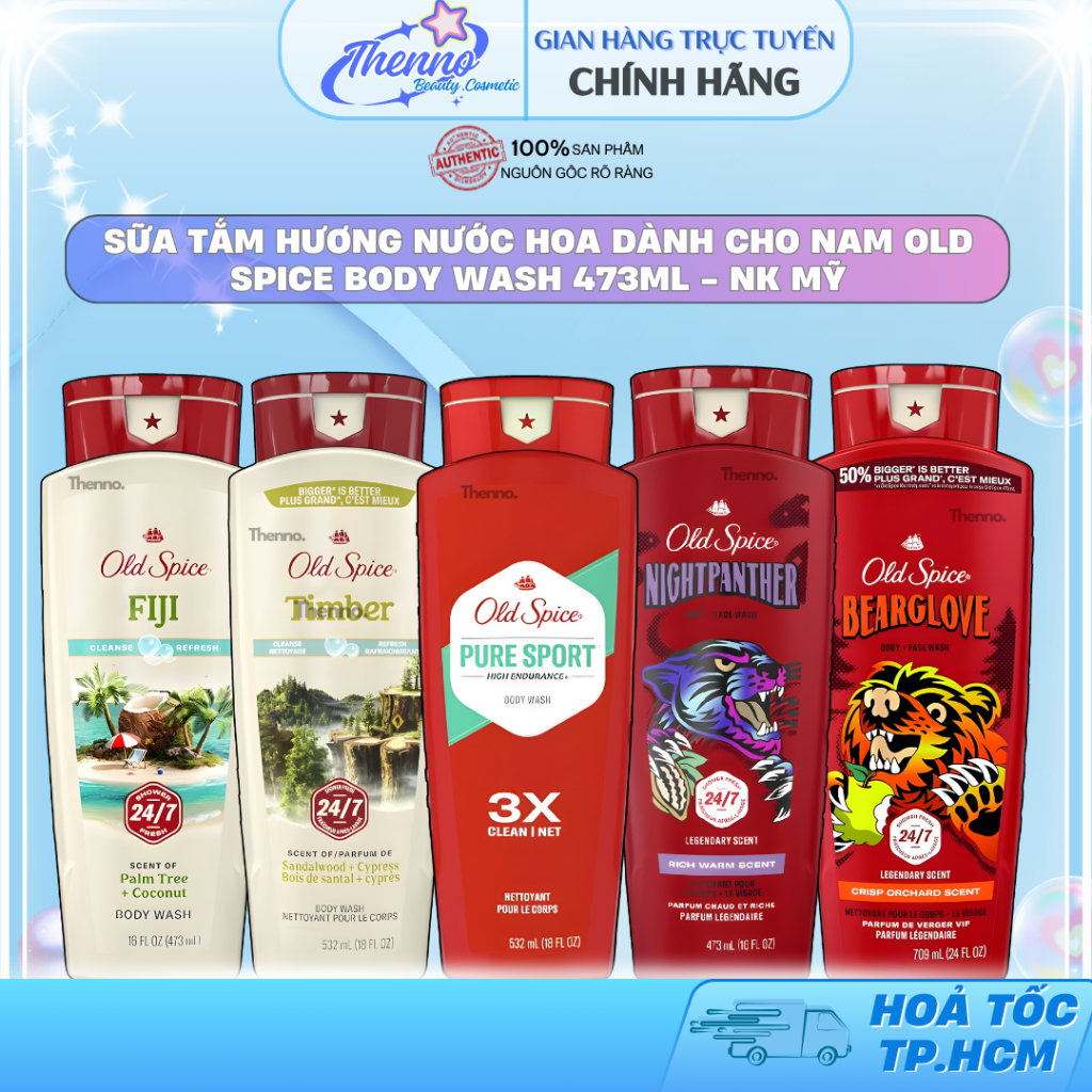 Sữa Tắm Hương Nước Hoa Dành Cho Nam Old Spice Body Wash 473ml - NK Mỹ