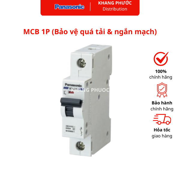 Áp tô mát tép át tép aptomat MCB 1P CB TÉP PANA Panasonic 1 PHA 6A 10A 16A 20A 25A 32A 40A 50A 63A 6
