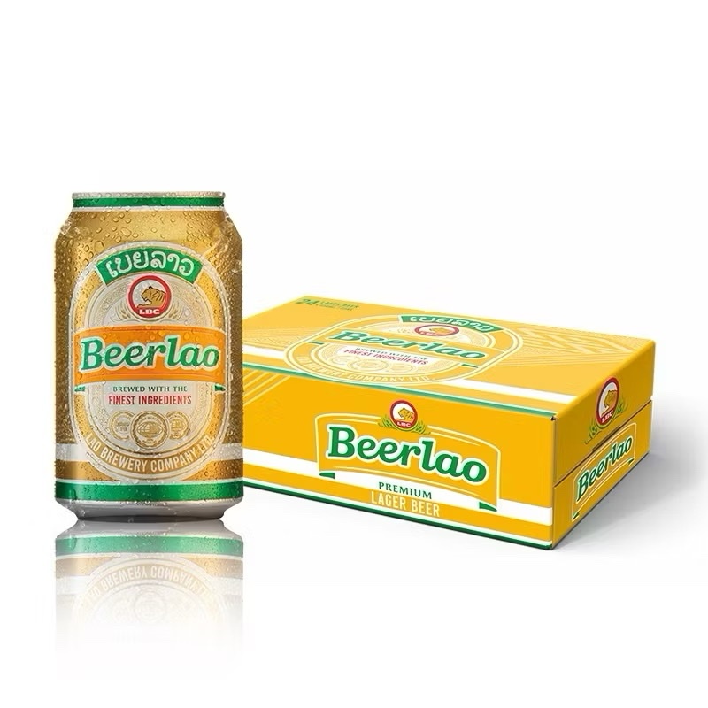Bia Lào Vàng Beerlao Prenium Lager 330 ml x 24 lon (5 %) date xa 15/11/2026