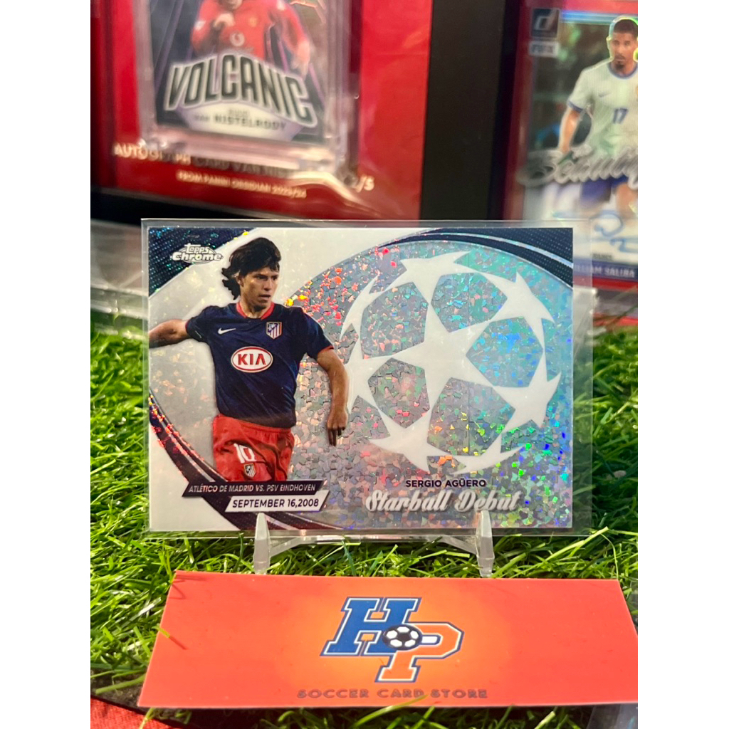 Thẻ bóng đá Sergio Aguero Starball Topps Chrome UCL 2024