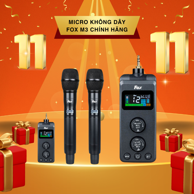 Micro Không Dây Fox M3  Mới 100% - Hàng Chính Hãng Bảo Hành 12 Tháng