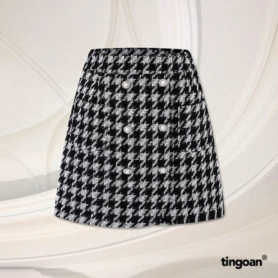 TINGOAN® - Chân váy tweed caro cạp cap set LOVER IN DREAM SKIRT/BL